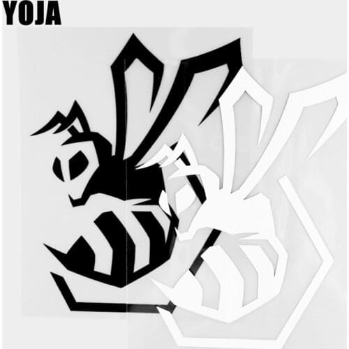 YOJA 13.2×17.1CM Abstract Bee Cartoon Vinyl Decal Animals Pattern Car Stickers Black/Silver 19C-0366