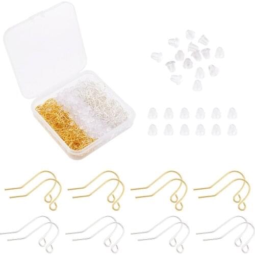 400pcs/box Iron Earring Hooks With Plastic Earrings Ear Nuts Backs For Jewelry Earring Making