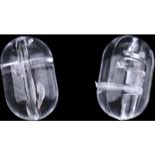 100pcs/lot Fishing Plastic Oval Beads Double Pearl Drill Cross Beads La pesca de perlas pecher des perles