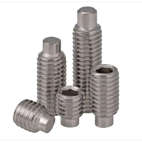 304 A2 Stainless steel Allen Head Hex Hexagon Socket Set Screw with Dog Point Grub Convex End Bolt M3 M4 M5 M6 M8 M10