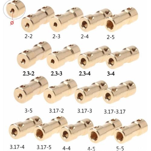 5pcs Brass Flexible Motor Shaft Coupling Coupler Motor Transmission Connector Drive Shaft 2/3/4/5/6MM