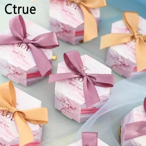 50pcs 7x4.5CM Candy Box with ribbon chocolate gift boxes candy packing wedding favors and gifts for guests