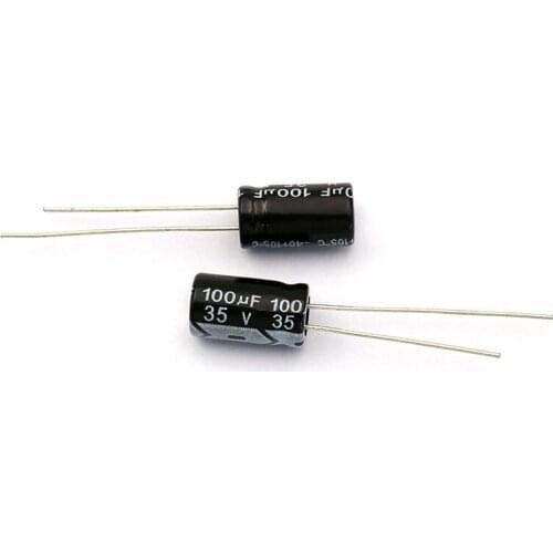 50PCS Higt quality 35V 100UF 6*12mm 100UF 35V 6.3*12 Electrolytic capacitor
