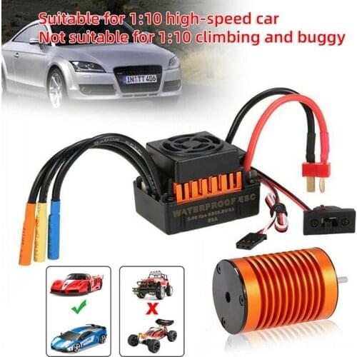 9T 4370KV Brushless Motor+60A ESC Speed Controller Combo Kit for 1/10 RC B2AD