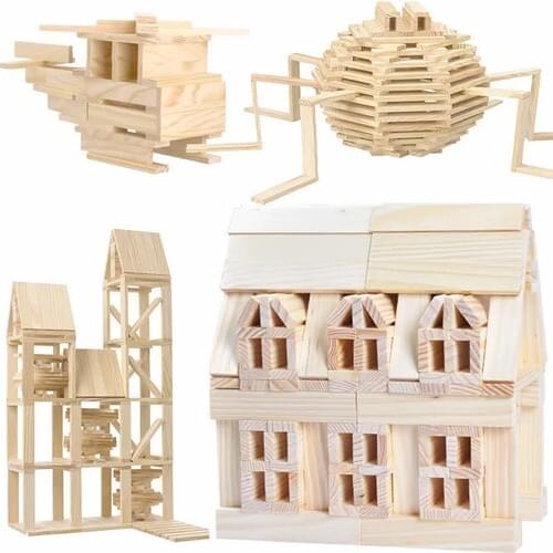 Woodoy City Wood Wooden Educational Blocks 100 Piece Set