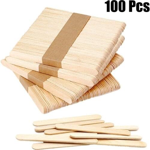 100PCS/Set Natural Wooden Pop Popsicle Sticks 11.4*1CM Length Wood Craft Ice Cream Sticks Popsicle Sticks Popsicle Accesories