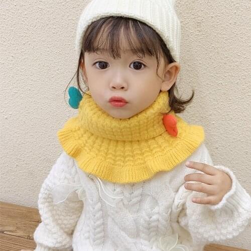 Baby Girl Scarf Winter Neck Warmer Kids 2021 Knit Apaszki Dla Dzieci Toddler Sjaal Meisje Blauw Katoen