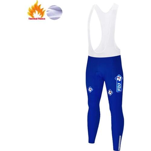 01 fdj team bike pants Winter Thermal Fleece Outdoor men bretele ciclismo masculino tights 20D Gel pad Bike mtb pants