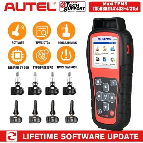 Autel TS508K TPMS Auto Diagnostic Tool Scanner + 315/433MHz MX-Sensor for TS601