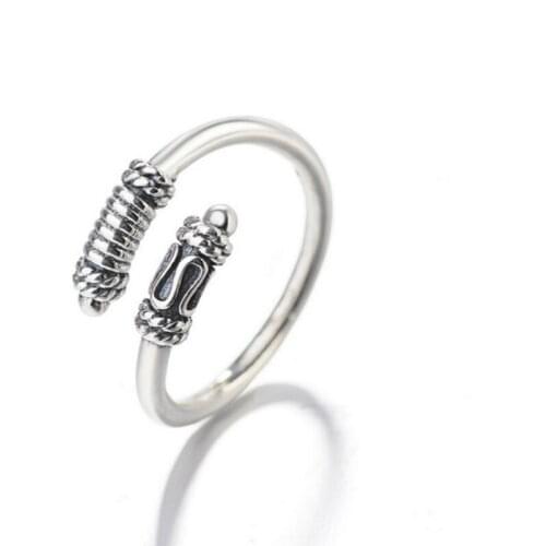 925 Sterling Silver Ring Retro Fashion Creative Ring Thai Silver Open Ring For Man And Woman Adjustable