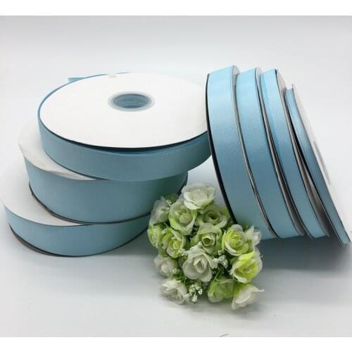 5Yards Light blue 6mm 10mm 15mm 20mm 25mm 38mm 50mm Wide Monochrome Grosgrain Ribbon Hair Bows Wedding DIY Crafts
