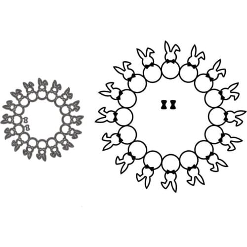 Metal Cutting Dies Rabbits Stencils for DIY Scrapbooking Decorative Embossing DIY Paper Cards