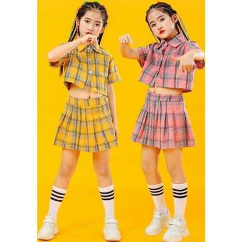 Fashion Jazz Dance Costume Children Street Show Modern Girls Jazz Skirt Costumes Girls Hip Hop Jazz Dance Performance Clothing