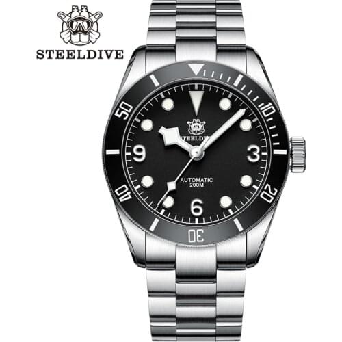 STEELDIVE 1958 Diving Watch Mens Automatic Watch Self Winding Sapphire 316L BGW9 Luminous Mechanical 200M Waterproof Watch
