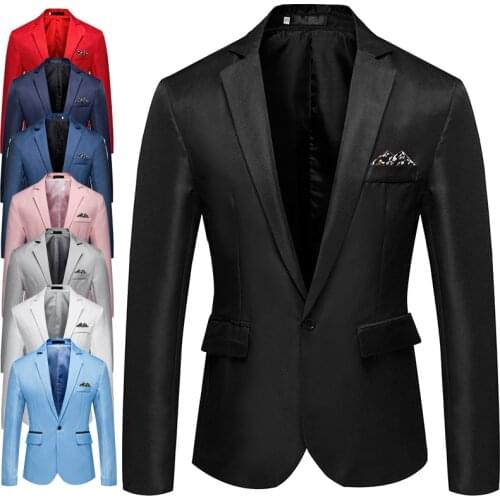 Mens Suit Jacket Wedding Dress Coat Casual Business Male Suit Coats Slim Fit Blazer