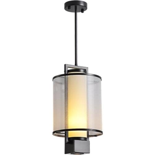 New Chinese Tube Pendant Lights Dining Room Designer Living Room Bedroom Bedside Study Pendant Lamps Modern White Shade Fixtures