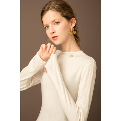 New mid neck cashmere sweater in spring and summer 2021