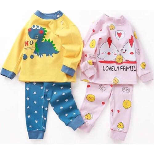 Baby Boy Clothing 2 Piece Sets Child Girl T Shirt Pants Suits Cartoon Combination Pajamas Spring Autumn 1-6 Years Kid Homewear
