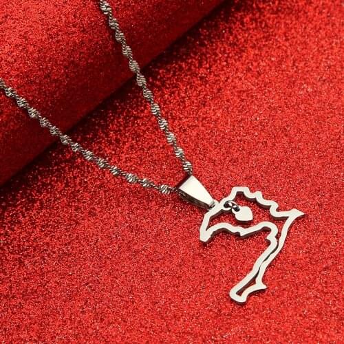 I LOVE HAITI Map Flag Necklace Pendants Ayiti Gold Color Jewelry Maps of Haiti