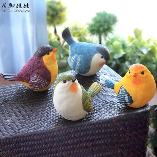 Lifelike Resin Bird Figurines Ornaments Creative Outdoor Gardening Magpie Artware Home Decoration 1 Piece Free Shipping