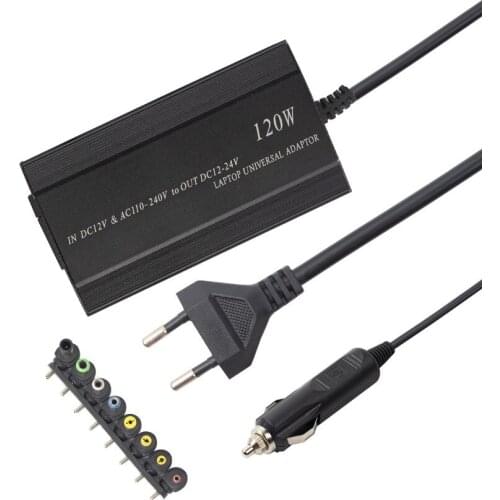 20Pcs/Lot Adjustable 100W 120W 220v 110v To 12V 15V 16V 18V 19V 20V 22V 24V Car Charger Universal AC DC Power Adapter Supply Usb