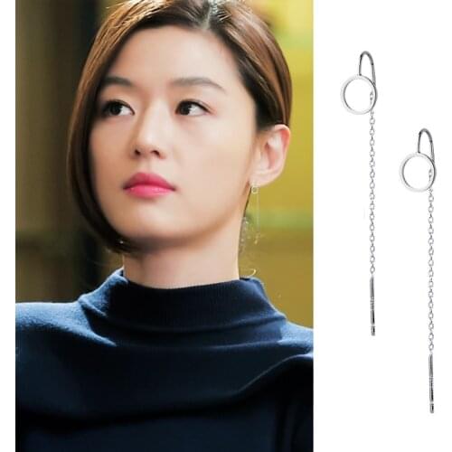 Todorova Korean New TV Star Circle Long Tassel Earrings for Women Eardrop Elegant pendientes brincos ornament