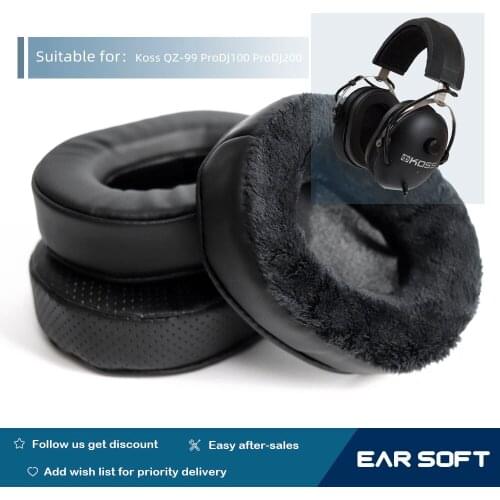 Earsoft Replacement Ear Pads Cushions for Koss QZ-99 ProDJ100 ProDJ200 Headphones Earphones Earmuff Case Sleeve Accessories