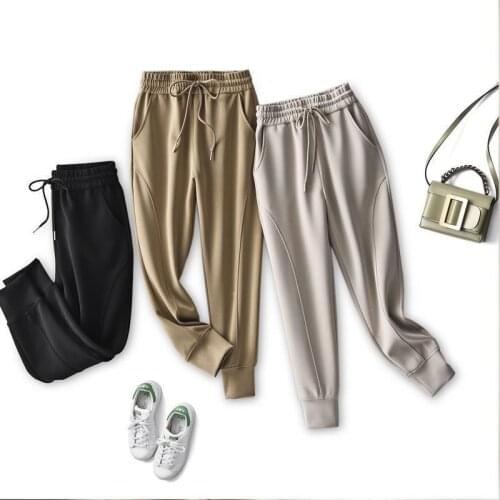 Jogging Sweatpants Y2k Fashion Ankle Length Pants Women 2021 High Waist Solid Color Baggy Trousers Ladies Casual Bottoms Sports