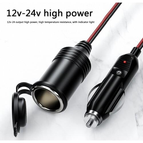 Car Cigarette Lighter Extension Cable Cord 12V 24V Car Charger with Cigarette Lighter Socket Replace Accessories 0.6m/1.5m/4m