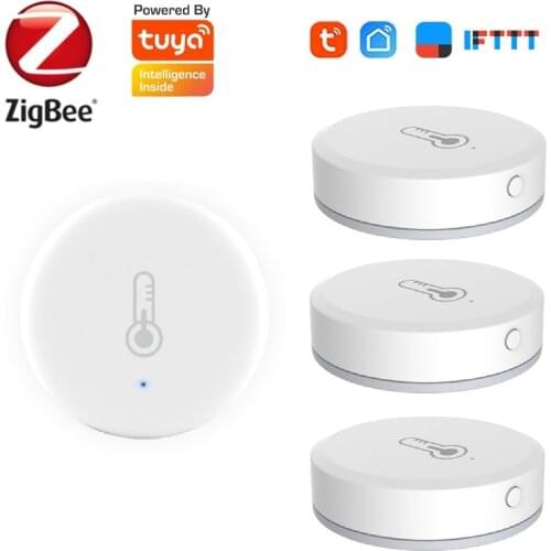 Tuya ZigBee Smart Temperature And Humidity Sensor Battery Powered ZigBee Temperature Humidity Alarm System Device Smart Home