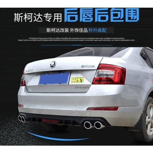 For Skoda Octavia 2014-2018 High Quality ABS material Rear Bumper Spoiler Rear Diffuser Protector accessories body kit