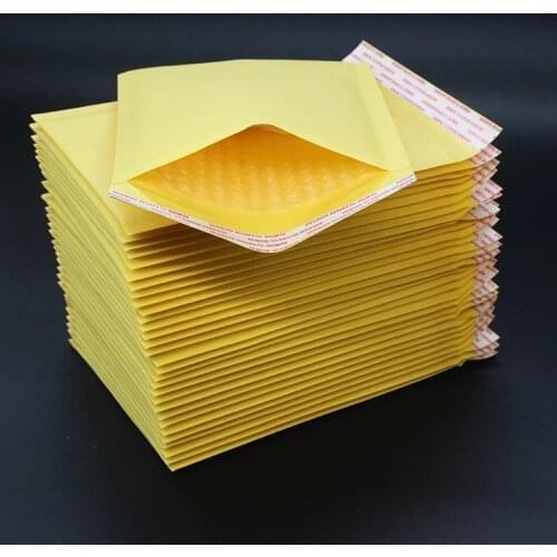 Yellow kraft Bubble Envelope Mailing Bags 100pPcs Shockproof Anti Pressure Packaging Courier Bags