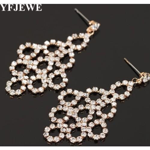 YFJEWE New Statement Crystal Beads Long Earrings for women bijoux Elegant Ethnic Wedding Earrings Trendy Jewelry all match E345