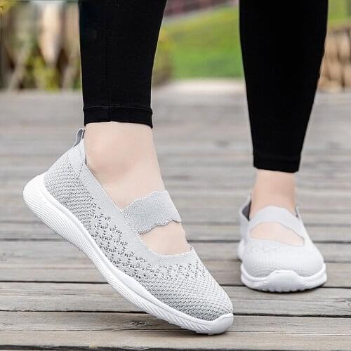 2021 New Fashion Women Shoes Breathable Mesh Summer Shoes for Women Sneakers Slip-on Ballet Flats Ladies Casual Shoes