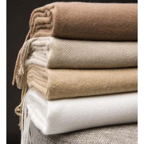 More Than 200 Grams of Red Solid Color Cashmere Scarf Womens Winter All-match Thick Shawl Warm Fashion Scarf Solid Scarves