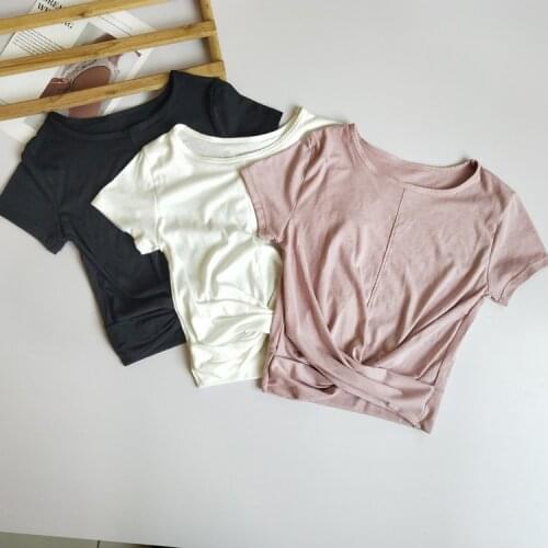 Women Yoga Top Gym White Crop Tops Yoga Shirts Short Sleeve Workout Tops Fitness Running Sport T-Shirts Training Top