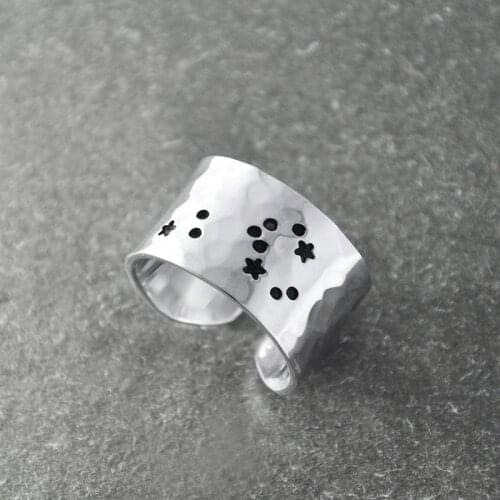 Leo Zodiac Constellation Ring, Leo ring, Leo birthday gift, Wide band zodiac ring, Horoscope Ring, Astrology Jewelry