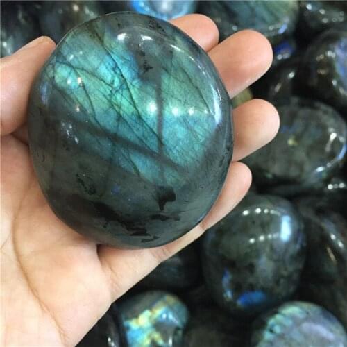 1pcs heavy flash natural stones and minerals labradorite tumble stone palm reiki healing crystals play rocks for home decoration