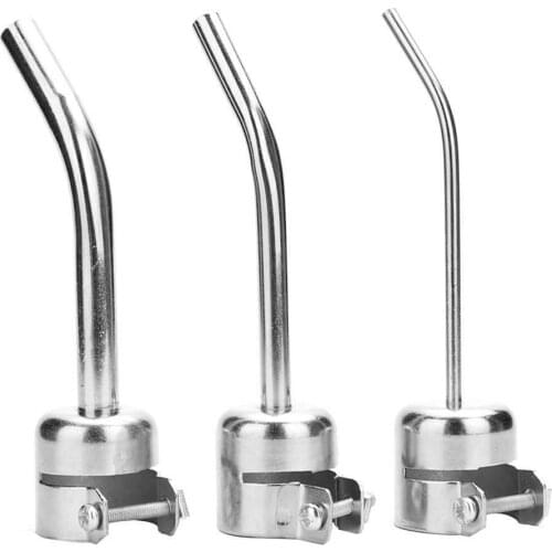 3pcs Hot Air Nozzles 3/6/8mm Extended Bent Curved Heat Nozzle For 850 850A 852 852D 852D Heat Hot Air Rework Station Soldering