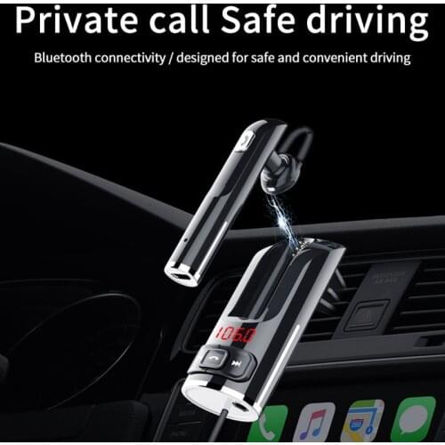 VR Robot Bluetooth 5.0 FM Transmitter Handsfree Car Kit Wireless Car MP3 Audio Player With 3.5mm Jack Port QC3.0 Fast Charger