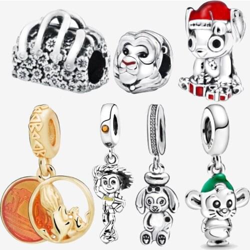 Authentic 925 Sterling Silver Cute Animal Red Apple Charm Beads fit Original pandora Bracelets Women DIY Jewelry