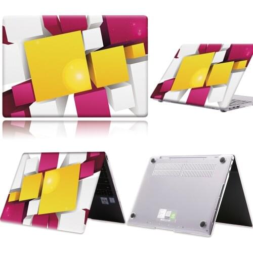 Case For Huawei MateBook 13/13 AMD Ryzen/14/D14/D15/X 2020/X Pro/Pro 16.1/Honor MagicBook 14/15 3D Art-gold Square Laptop Cover