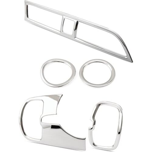 5Pcs/Set Car Stying Stainless steel Air Outlet Circle Cover Interior Mouldings Decoration Frame For Kia Rio 4 K2 2017 2018 2019