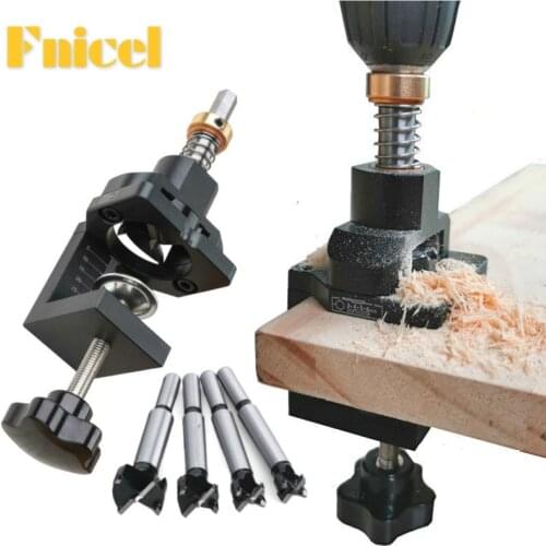 Woodworking Hole Drilling Guide Locator Set 15-35MM Forstner Bit Wood Cutter Concealed Cup Style Hinge Jig Boring Hole Opener