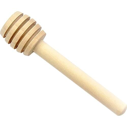 8cm/3.15in Wooden Honey Spoon Coffee Stir Bar Honey Dipper Stick For Honey Slime Box Jar Long Handle Mixing Stick Stirring Rod