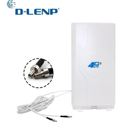 Dlenp 88dBi 4G LTE MIMO Antenna Booster Panel Antenna 700-2600Mhz With 2-TS9 Male Connector with 2 meters Cable