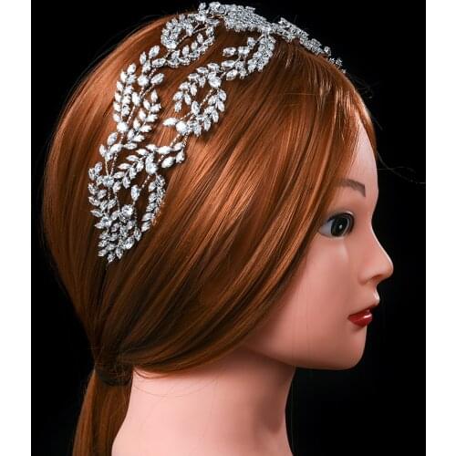 Women Elegant Crystal Headbands Diamante Bridal Crowns Ladies Headwear for Prom Wedding Jewelry