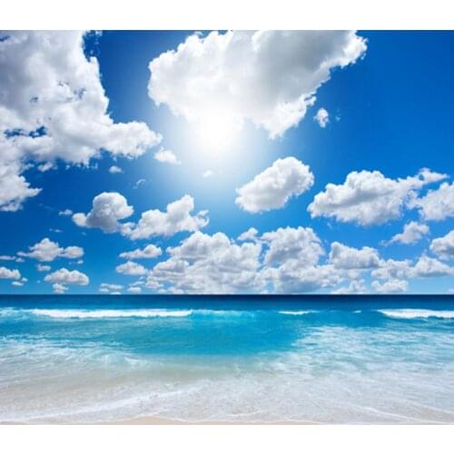 5x7ft Sea Beach Sky Photography Backdrops Photo Props Studio Background