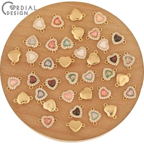 Cordial Design 30Pcs 9*13MM Jewelry Findings & Components/CZ Connectors/Hand Made/Charms/DIY Bracelet Making/Jewelry Accessories