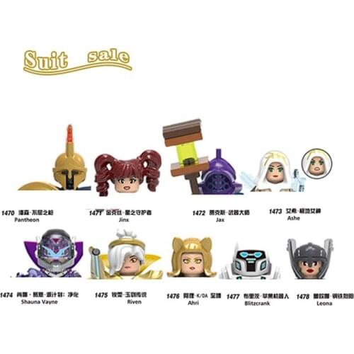 Game Series Jinx Jax Ashe Riven Pantheon Mini Figure Bricks Building Blocks Assembled Cartoon Model Educational Toys Gift X0283